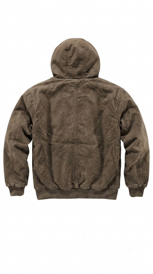 Duck Canvas Wax Jacket back view in brown waxed duck canvas
