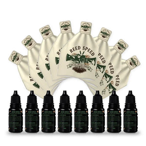 Reed Speed Dual-Action Formula Guide Pack — 8 × 10ml bottles and 8 call wipes