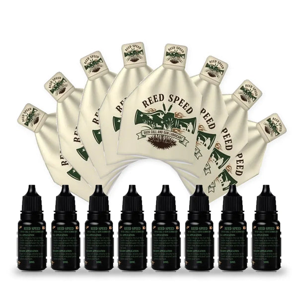 Reed Speed Dual-Action Formula Guide Pack — 8 × 10ml bottles and 8 call wipes