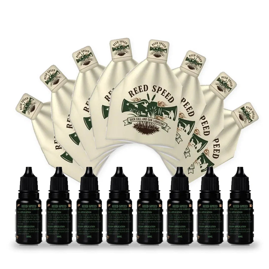 Reed Speed Dual-Action Formula Guide Pack — 8 × 10ml bottles and 8 call wipes